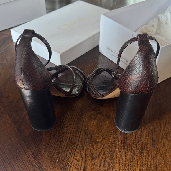 CHLOE python dark brown heels - Picture 3 of 6